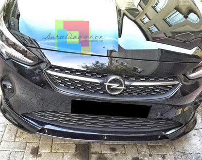OPEL CORSA F 2019-2021 FRONT BUMPER SPLITTER IN BLACK ABS 3 PIECES