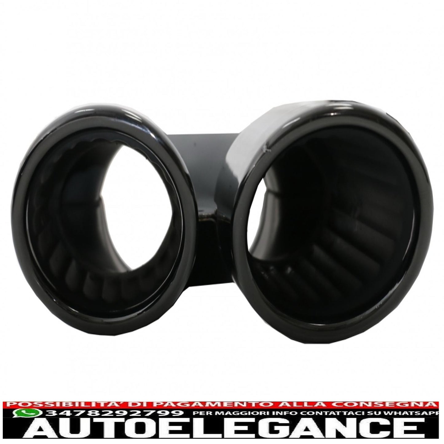 Diffusore con mantovana per paraurti posteriore adatto per Mercedes Classe A W177 hatchback (2018-up) terminali del silenziatore di scarico neri