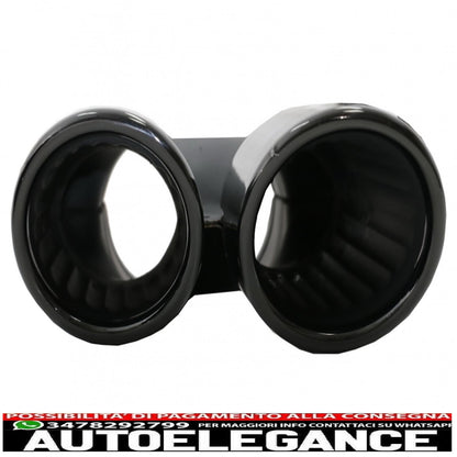 Diffusore con mantovana per paraurti posteriore adatto per Mercedes Classe A W177 hatchback (2018-up) terminali del silenziatore di scarico neri