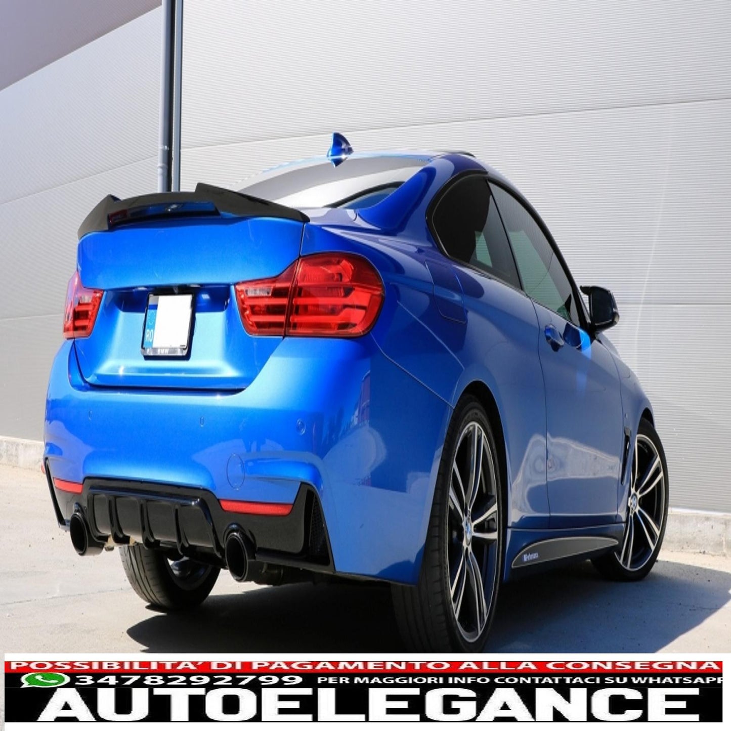 diffusore paraurti posteriore adatto per bmw serie 4 f32 f33 f36 (2013-2019) coupe cabrio m design doppia uscita singola nero pianoforte