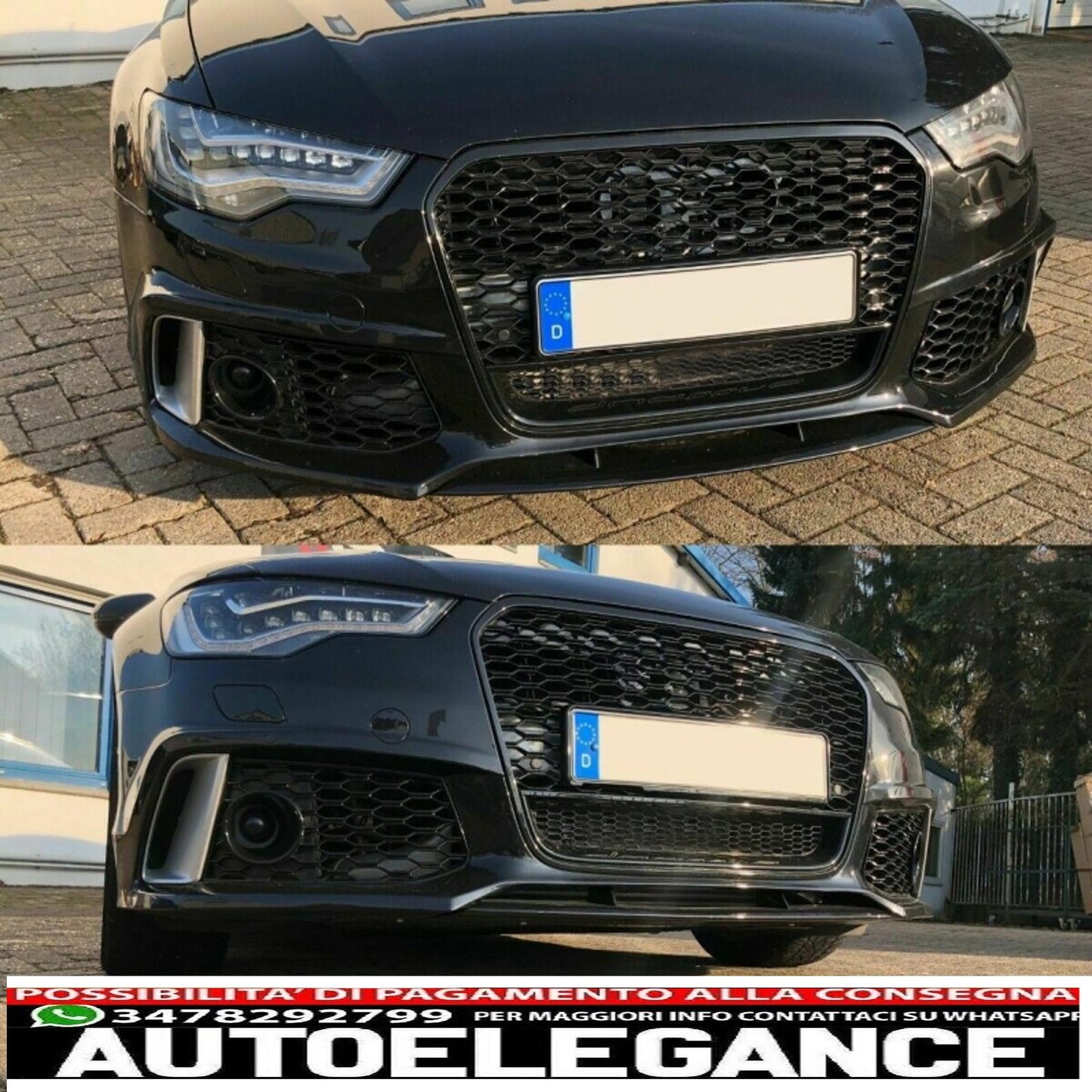 paraurti anteriore con griglia adatto per audi a6 c7 4g facelift (2015-2018) design rs6