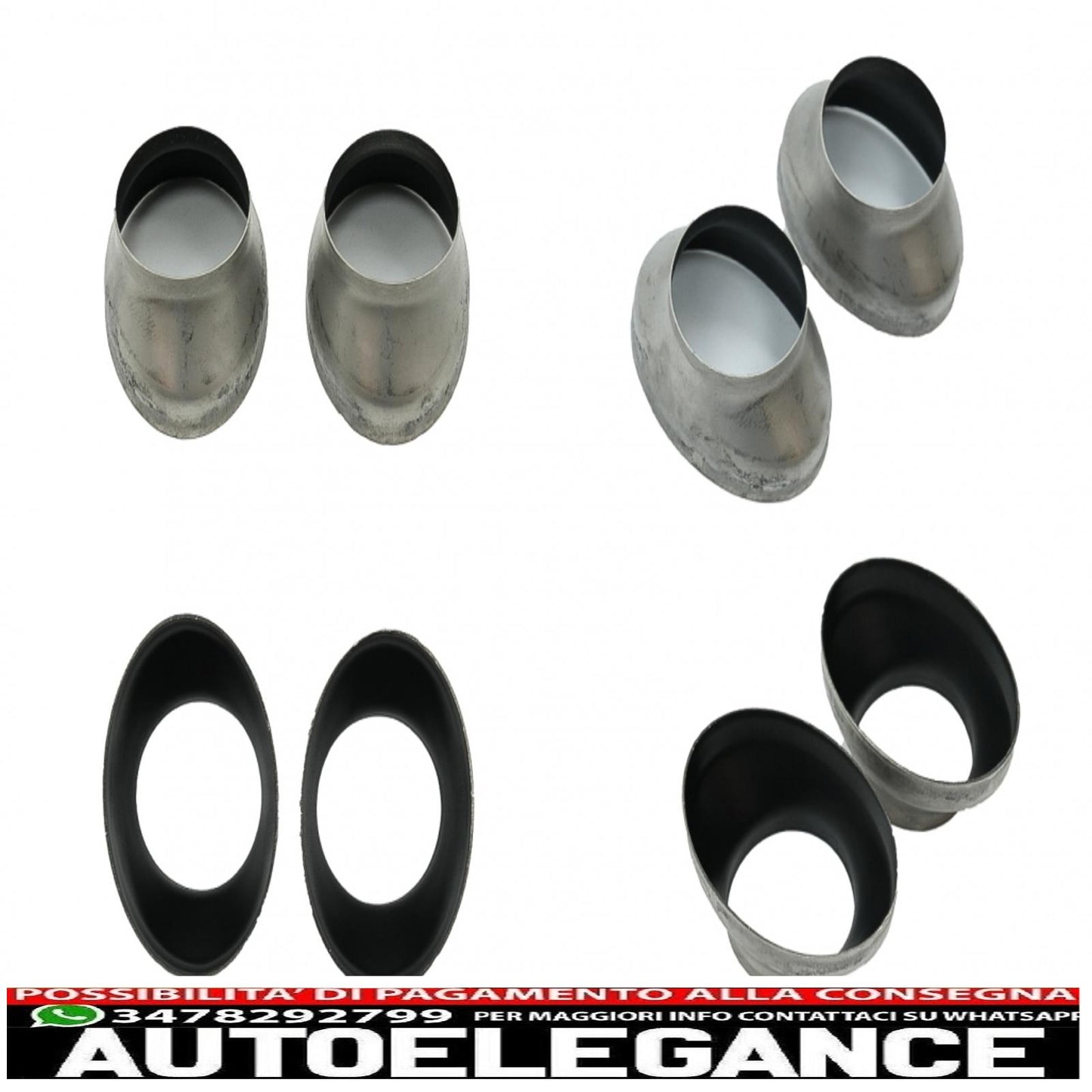 diffusore paraurti posteriore adatto per audi q5 8r (11.2008-2016) pianoforte nero cromato inserto design s-line