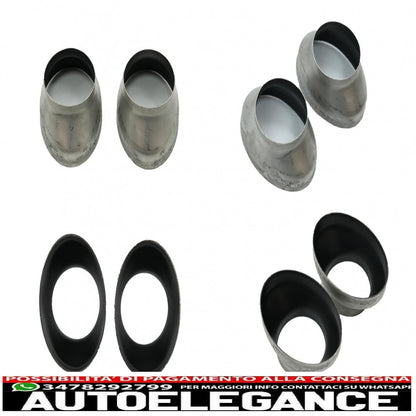 diffusore paraurti posteriore adatto per audi q5 8r (11.2008-2016) pianoforte nero cromato inserto design s-line