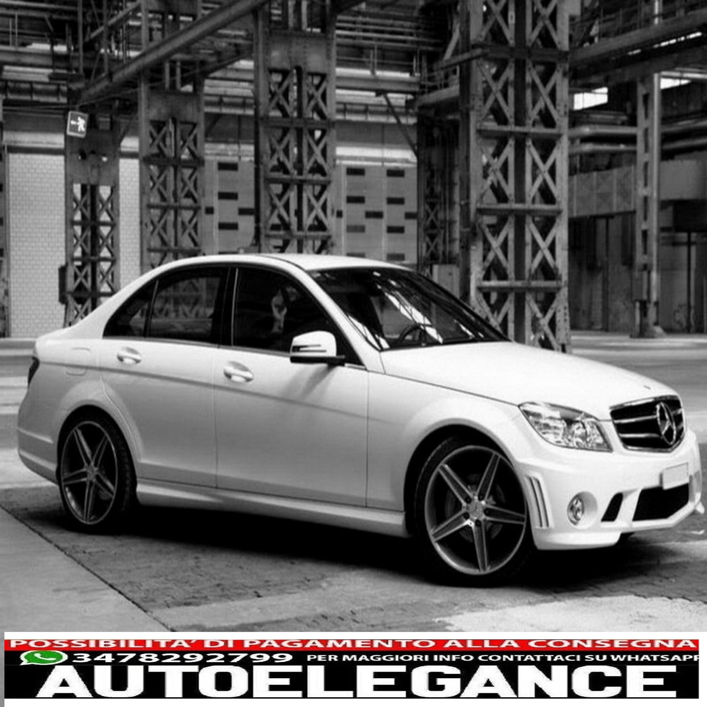 Paraurti anteriore adatto per mercedes classe c w204 (2007-2012) c63 a-design senza fendinebbia