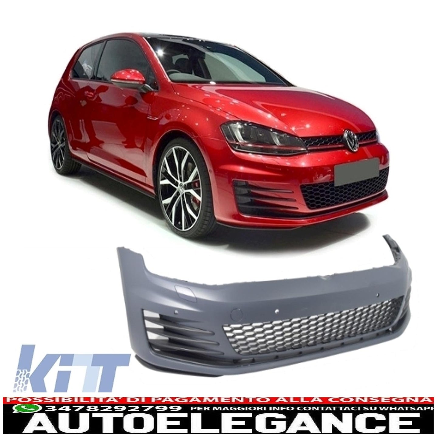 kit carrozzeria completo adatto per vw golf 7 vii 2013-2016 look gti con griglia anteriore