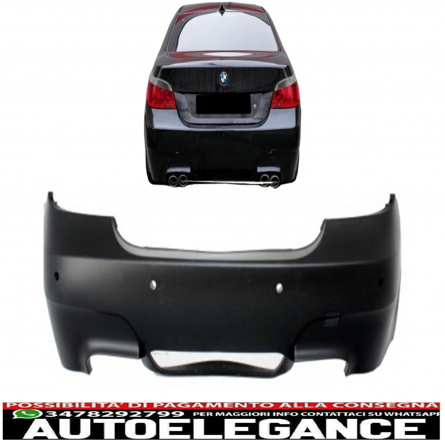 rear bumper suitable for bmw 5 series e60 lci (2007-2010) m5 design with pdc