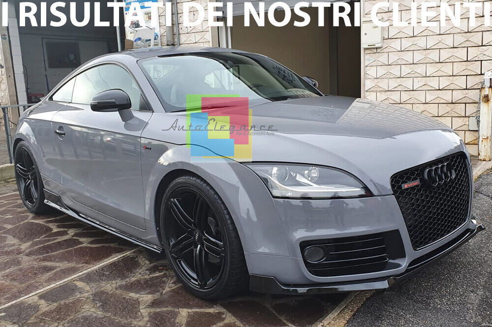 AUDI TT 8J 06-14 SPLITTER SOTTO PARAURTI ANTERIORE ABS SPORTIVO NERO LUCIDO LAMA AUTOELEGANCERICAMBI