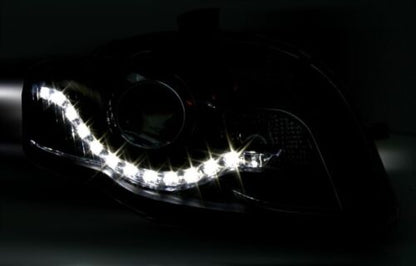 HEADLIGHT SET SUITABLE FOR AUDI A4 B7 BLACK