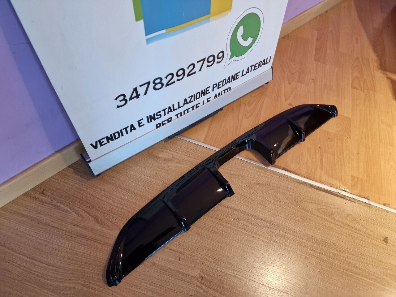 DIFFUSORE ADATTO PER SMART 451 2007-2014 LOOK NERO LUCIDO DESIGN SPORTIVO