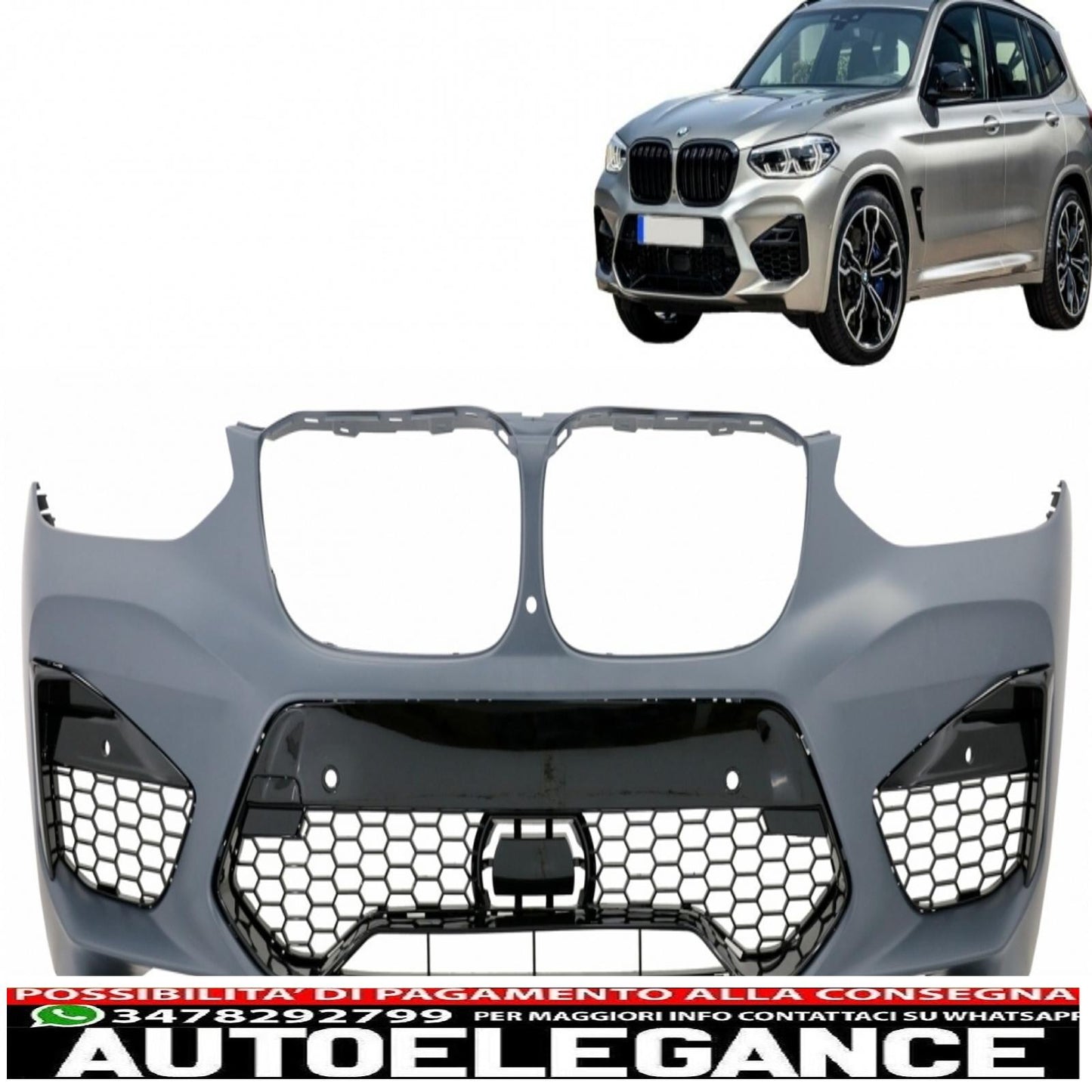 paraurti anteriore adatto per bmw x3 g01 (2017-up) x4 g02 (2018-up) m tech design