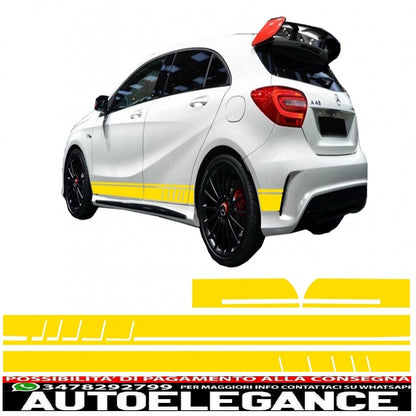 side decals matt yellow vinyl sticker suitable for mercedes cla w117 c117 x117 (2013-2016) a class w176 (2012-up) 45 design edition 1