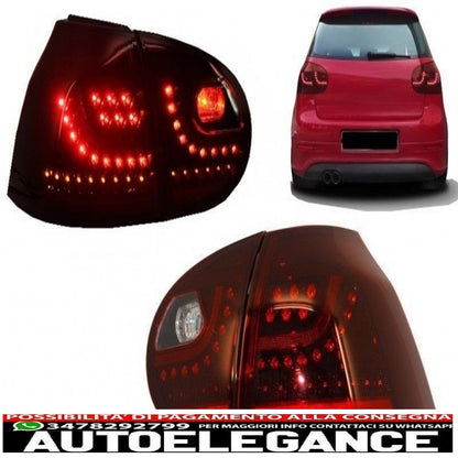 led rear lights suitable for vw golf v 5 (2004-2009) left hand drive (lhd) cherry red urban style