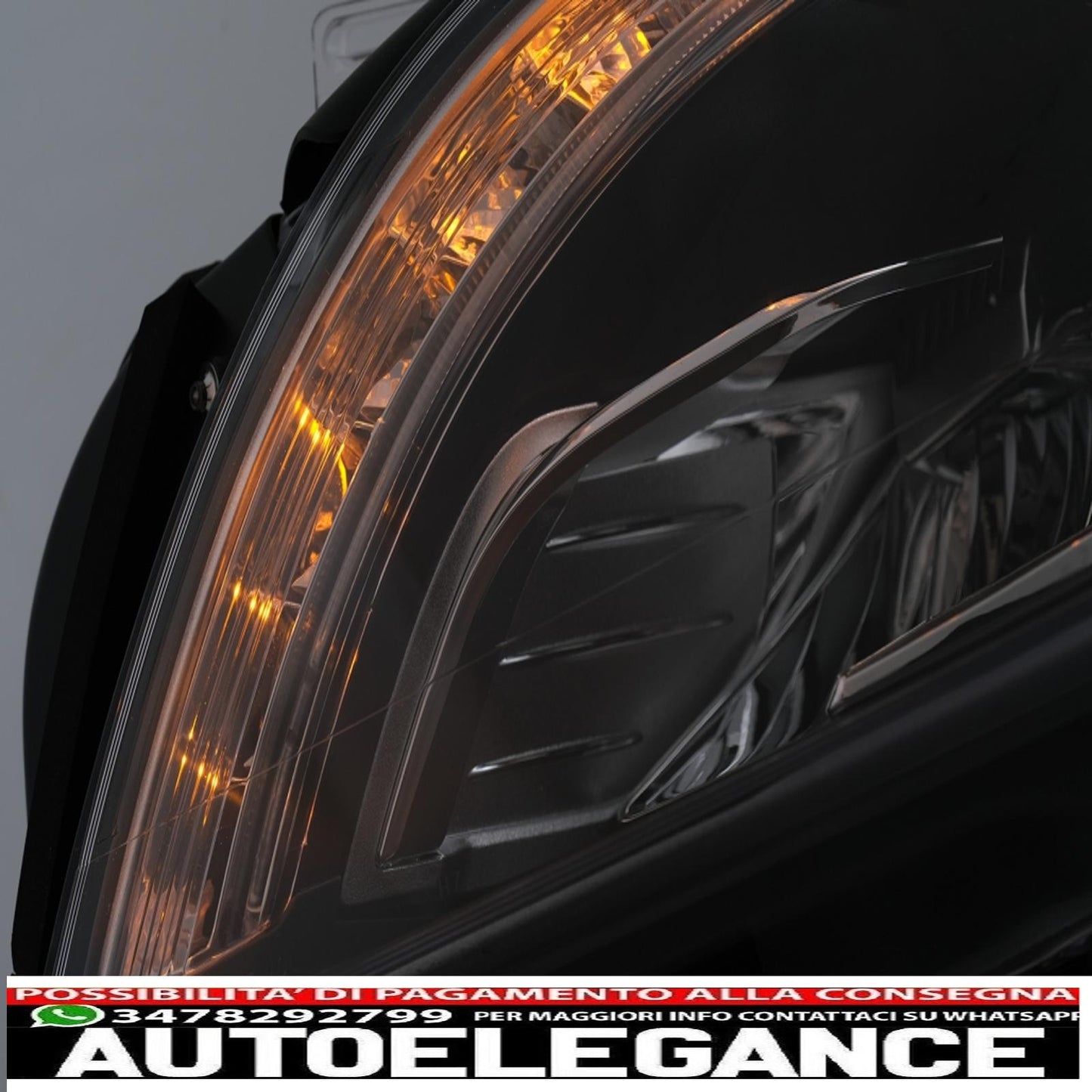 led headlights suitable for mercedes m-class w166 (2012-2015) black 
