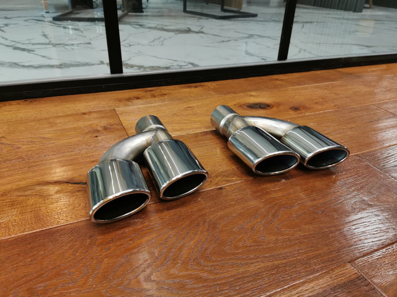 TERMINALI PER MERCEDES W204 W211 W203 R171 W219 W221 W463 LOOK 63 INOX CROMATI