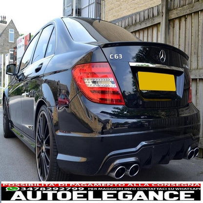 Diffusore d'aria per mantovana paraurti posteriore adatto per mercedes classe c w204 c204 amg sport line (2012-2014) design in carbonio