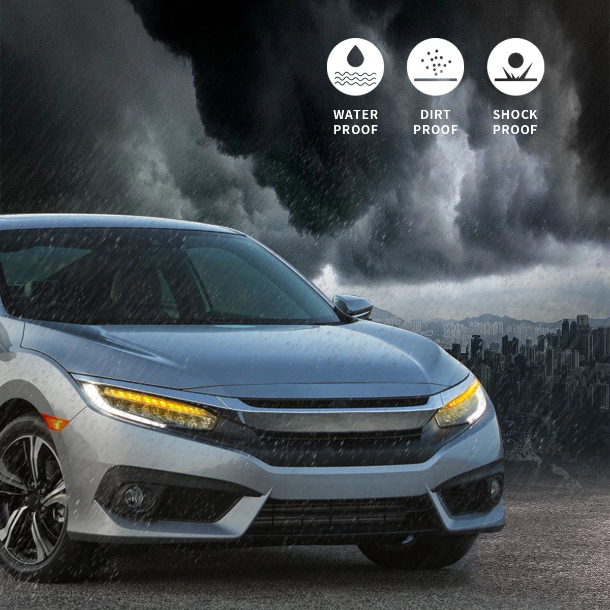 Full LED Headlights for Honda Civic 2016-2021 with Sequential Indicators 