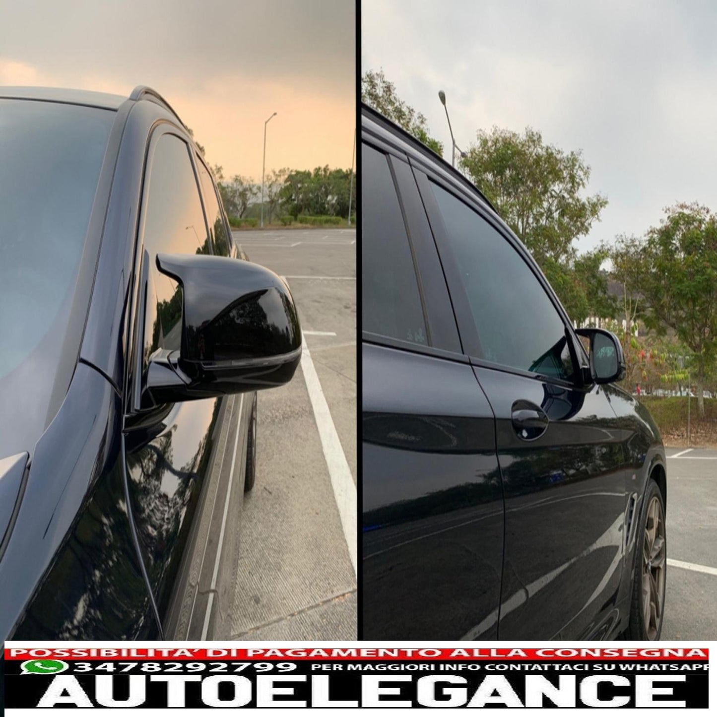 Calotte specchietti adatte per bmw x3 g01 x3 g08 x4 g02 x5 g05 x6 g06 x7 g07 (2017-2020) m sport design nero pianoforte AUTOELEGANCERICAMBI