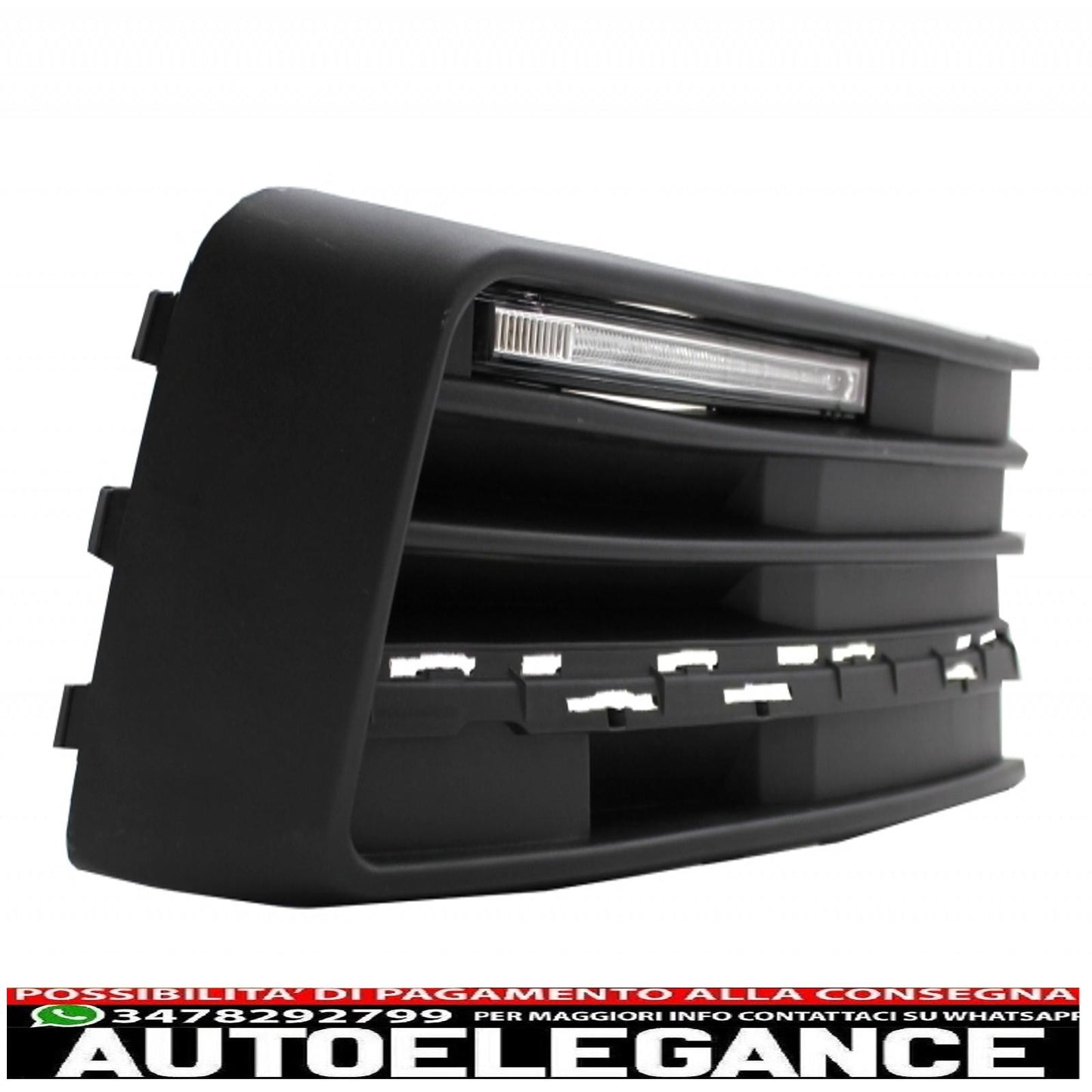 Additional front bumper spoiler with LED daytime running lights suitable for VW Transporter T6 (2015-up) Sportline design