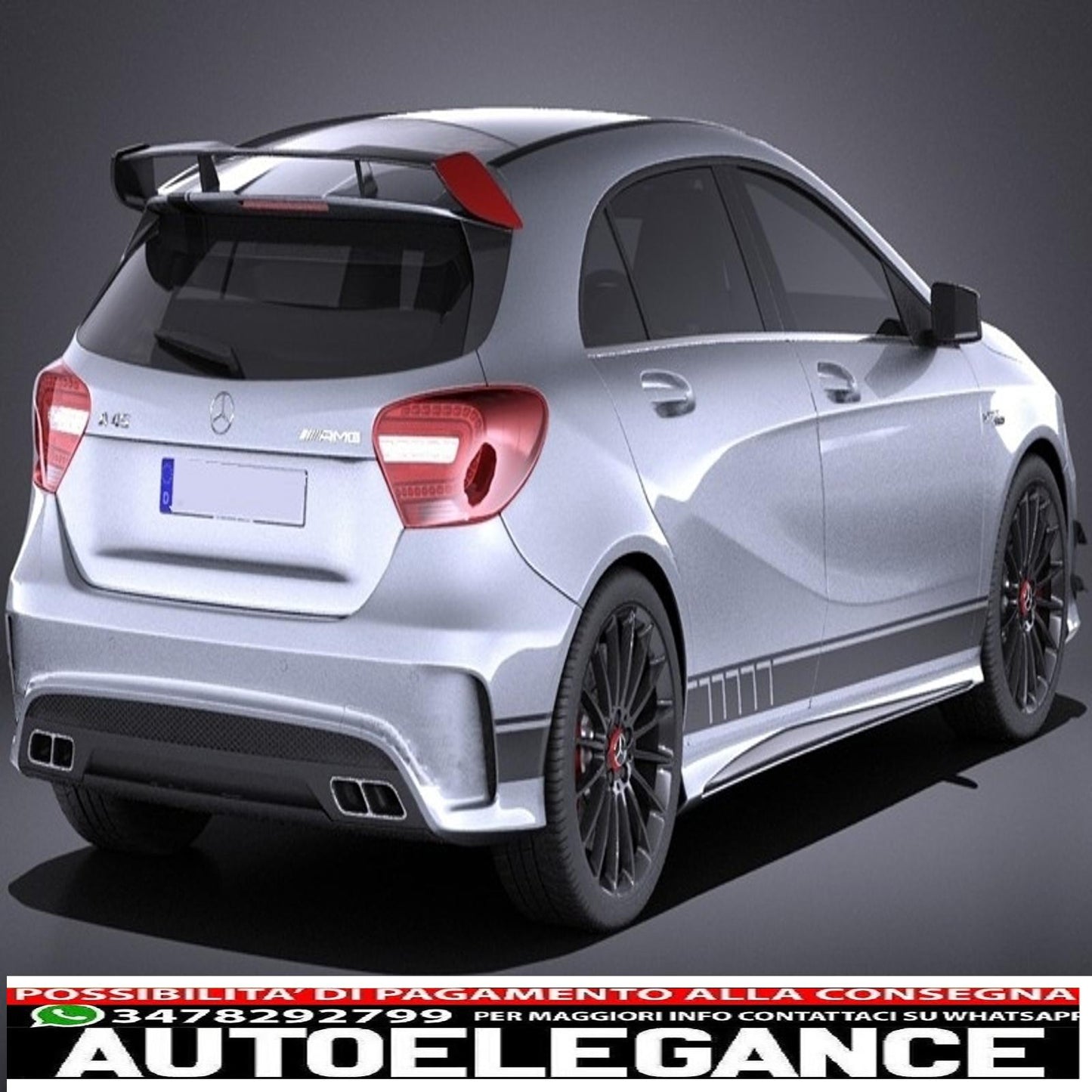 decalcomanie laterali adesivo in vinile grigio scuro adatto per mercedes cla w117 c117 x117 (2013-2016) a class w176 (2012-up) 45 design edition 1