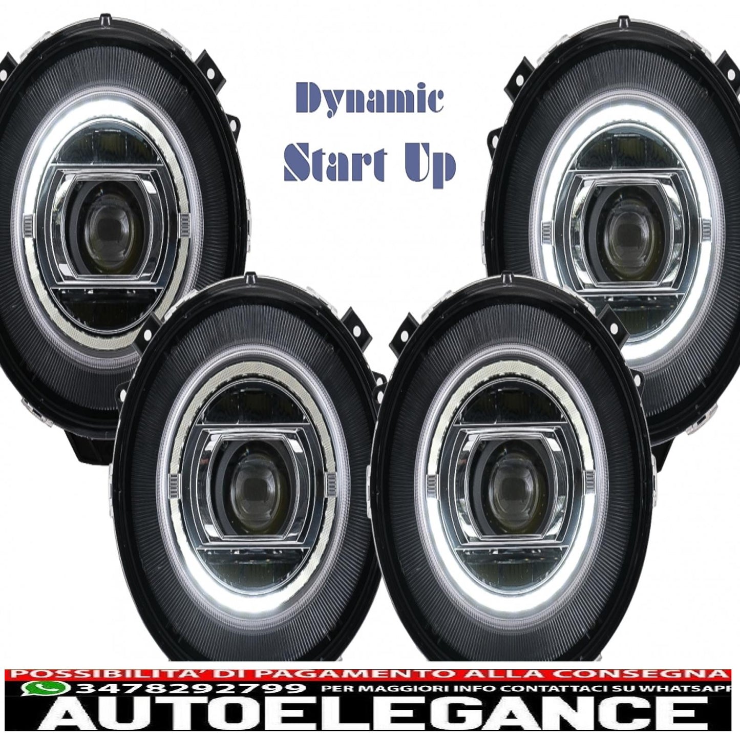 fari anteriori full led adatti per mercedes classe g w463 (2005-2017) design cromato facelift 2018 con accensione dinamica