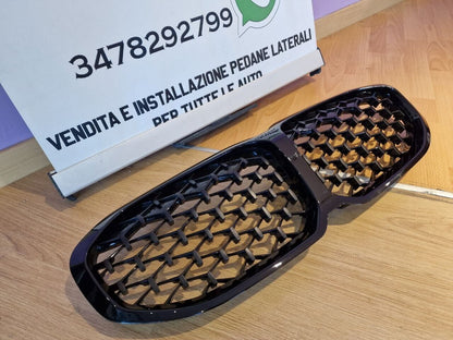 GRIGLIA ADATTA PER BMW SERIE 1 F40 LOOK M PERFORMANCE DESIGN NERA DIAMANTATA