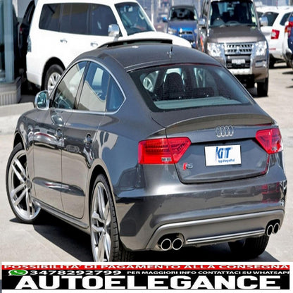 Diffusore mantovana paraurti posteriore adatto per audi a5 8t 4 porte sportback (2012-2015) design s5