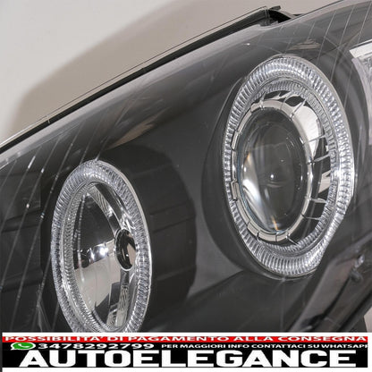 headlights suitable for vw passat b6 3c (03.2005-2010) 2 black halo rims 