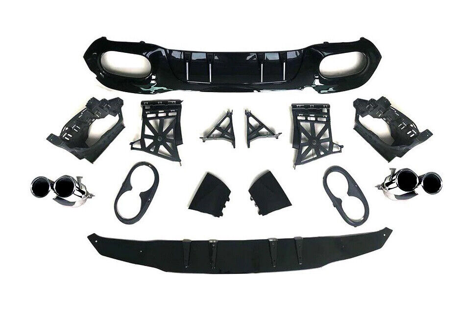 DIFFUSORE ADATTO PER MERCEDES CLASSE A W177 AMG + TERMINALI NERI LOOK A45S