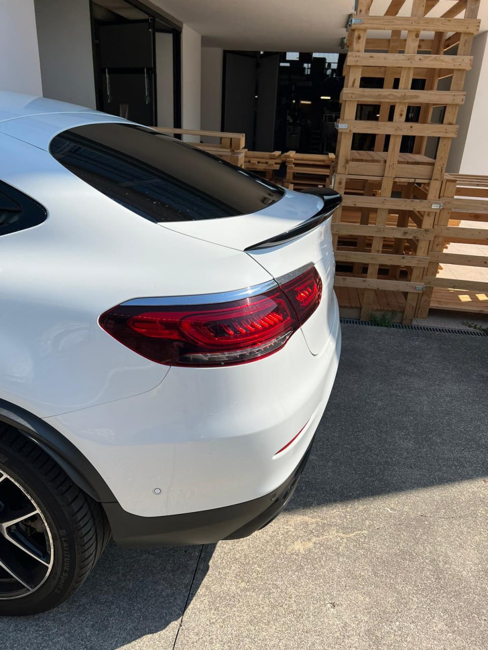 SPOILER POSTERIORE ADATTO PER MERCEDES GLC COUPE C253 2015+ LOOK NERO LUCIDO ABS