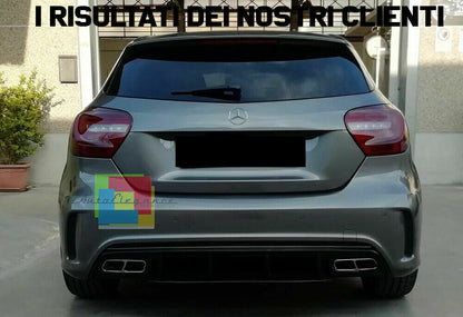 DIFFUSORE ADATTO PER MERCEDES CLASSE A W176 LOOK A45 + TERMINALI CROMATI