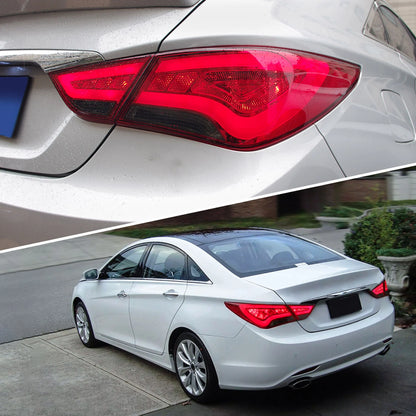 Fanali posteriori Full LED per Hyundai Sonata 6th Gen Sedan 2011-2014 ABS, PMMA, materiale in VETRO