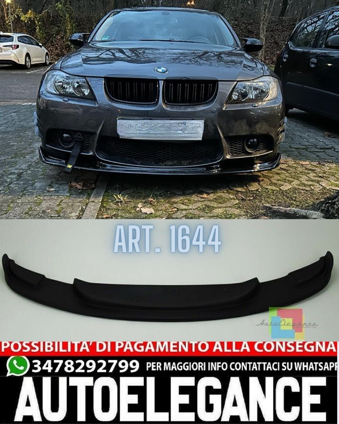 SOTTOPARAURTI ADATTO PER BMW SERIE 3 E90 E91 E92 E93 07-13 M3 LOOK TUNING GREZZO