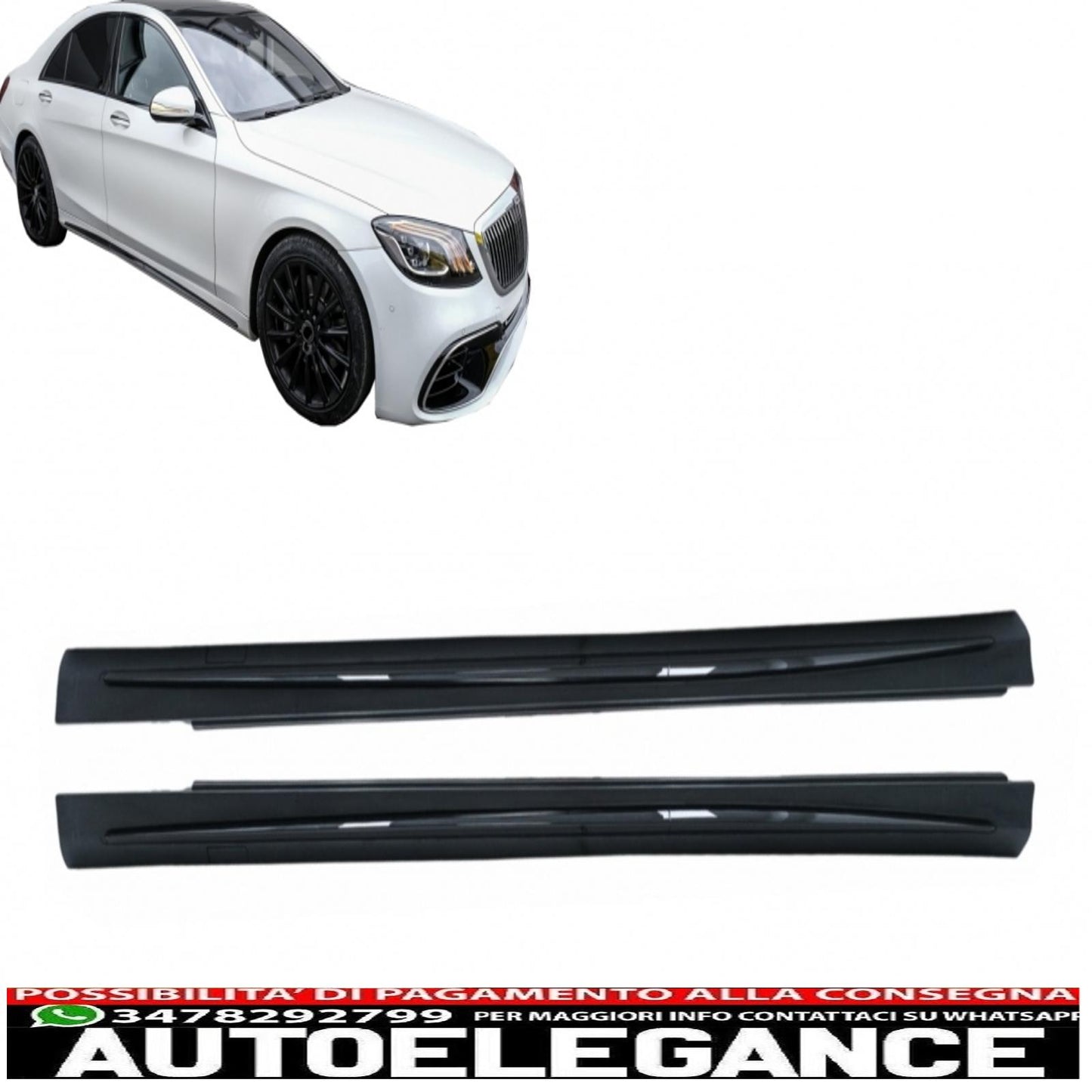 side skirts suitable for mercedes s class w222 long version (2013-2020) design s63 