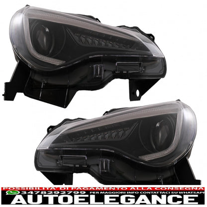 fari anteriori a led adatti per toyota 86 (2012-2019) subaru brz (2012-2018) scion fr-s (2013-2016) con luci di svolta dinamiche sequenziali