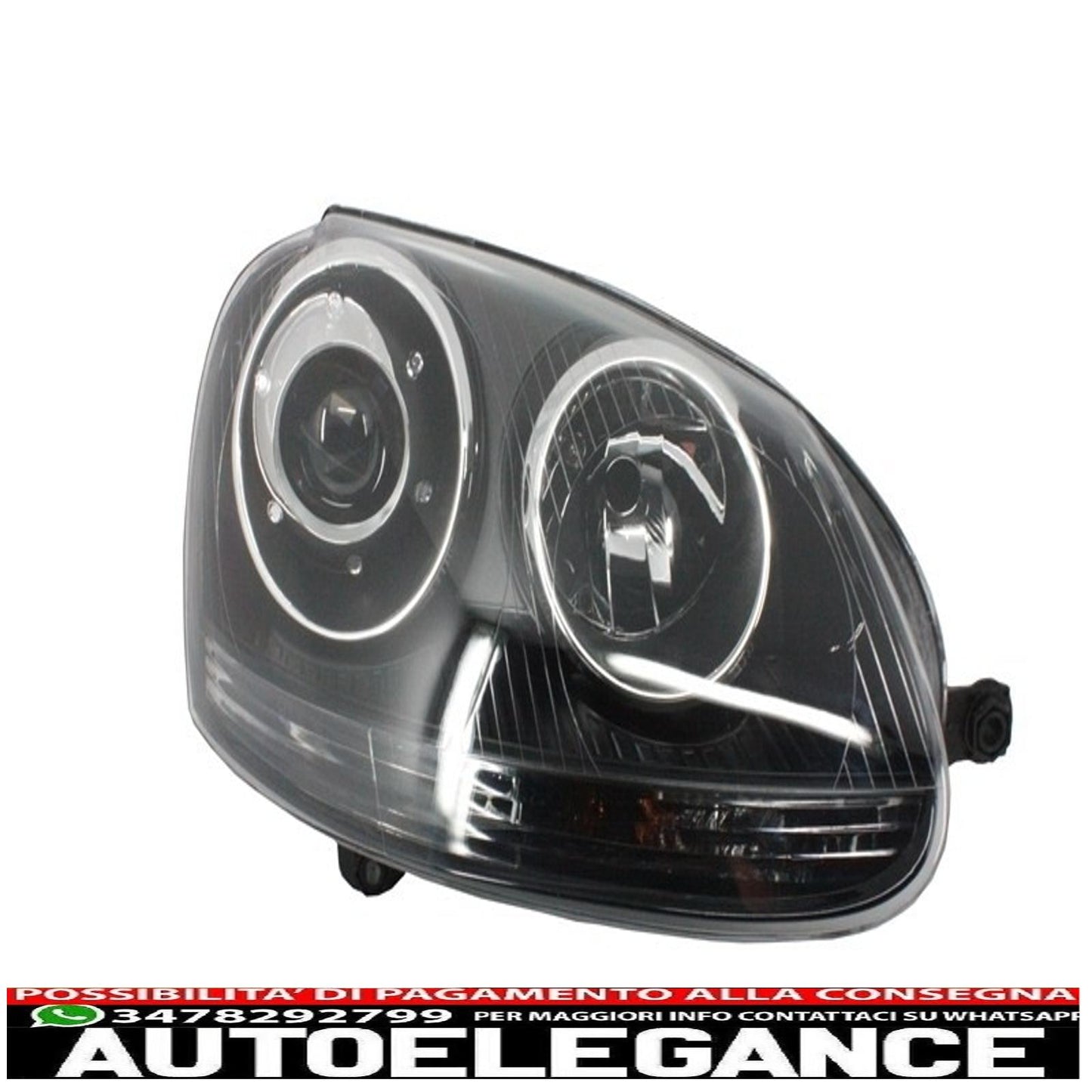 paraurti anteriore con fari xenon look nero adatto per vw golf 5 v mk5 (2003-2007) jetta (2005-2010) gti design