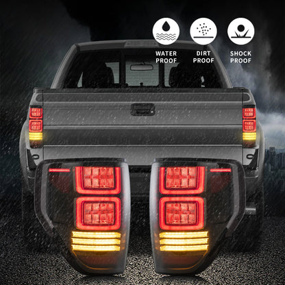 Fanali posteriori Full LED per Ford F150 2009-2014 con segnale di svolta sequenziale/rosso ambra