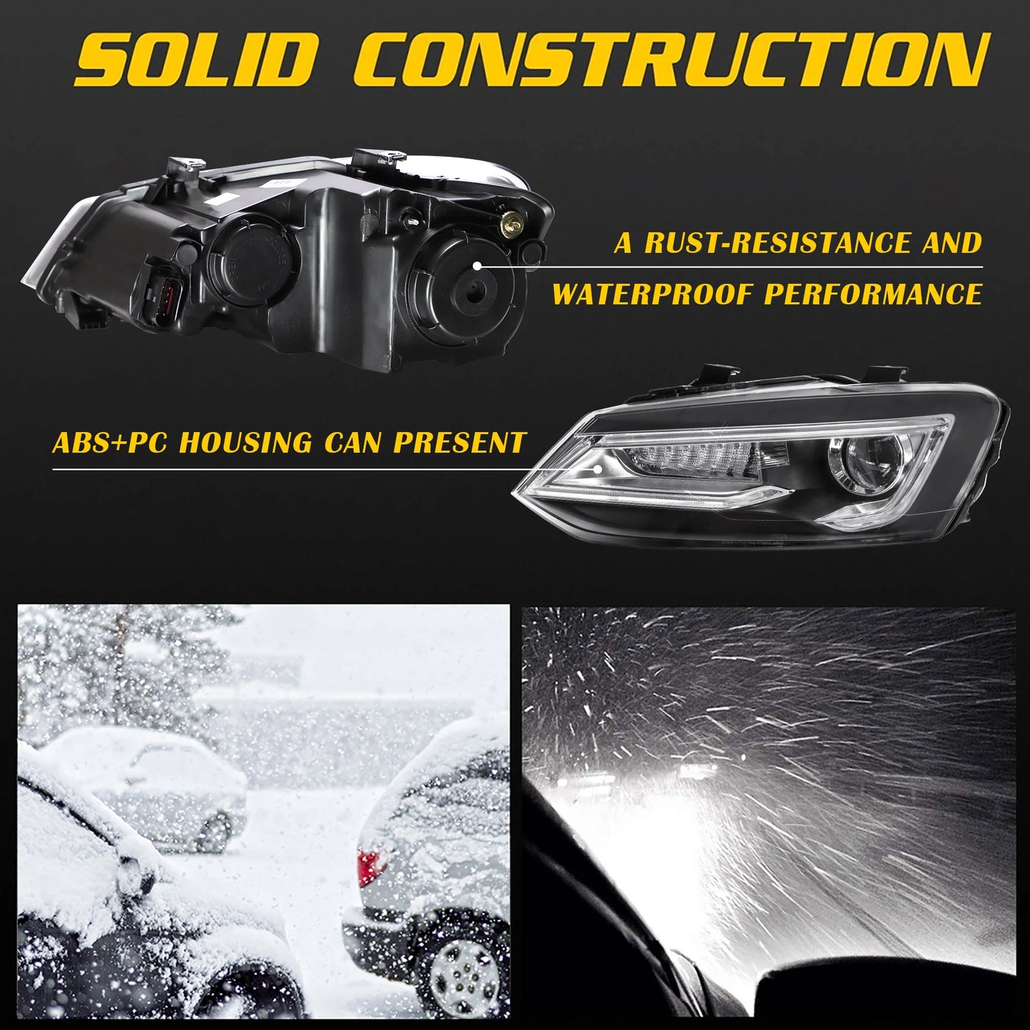 Volkswagen Polo 2011-2017 Dual Beam LED Headlights (Not for GTI/GTR Models) 