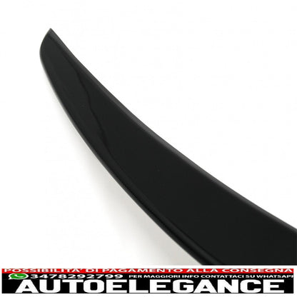 Trunk Spoiler with Rear Bumper Lips Side Wings Flic Fit for Mercedes C Class Coupe C205 (2014-2019) Piano Black 