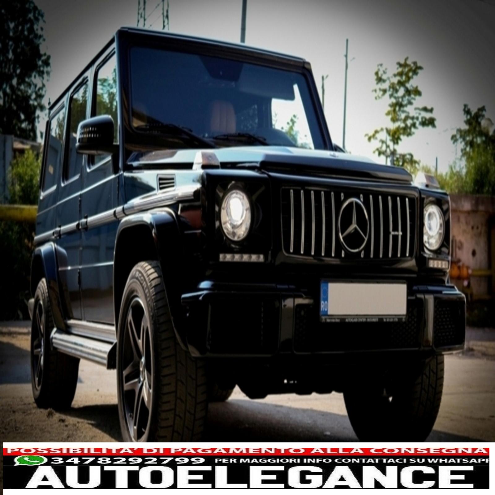 coperture fari con led drl luci diurne nere e fari cromati adatti per mercedes classe g w463 (1989-2012) design g65 AUTOELEGANCERICAMBI