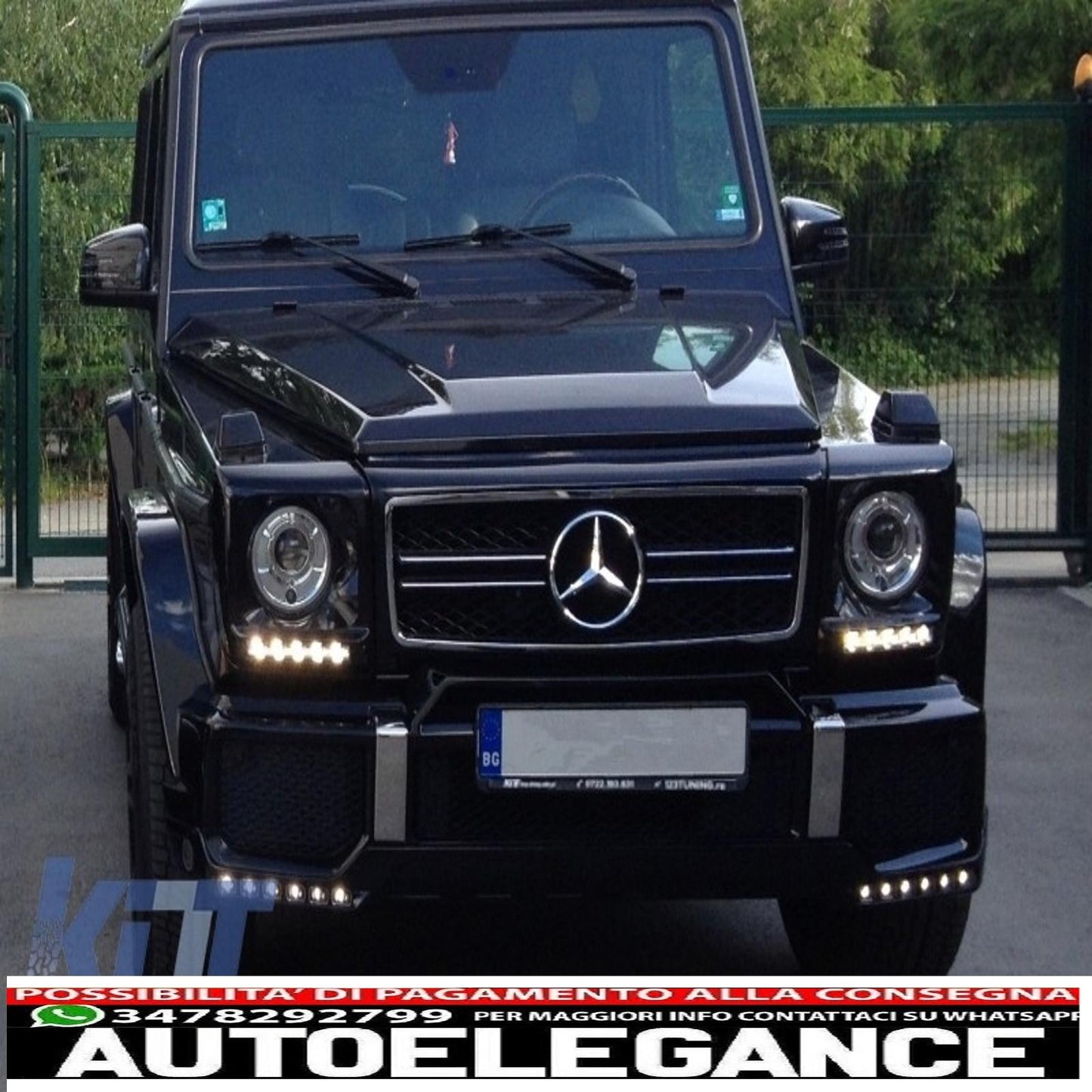 front grille suitable for mercedes g class w463 (1990-2012) g65 piano design black chrome frame