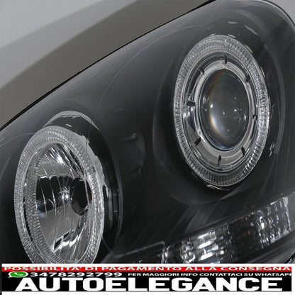angel eye headlights dual halo rims suitable for vw golf 5 v (2003-2007) left or right hand drive black 