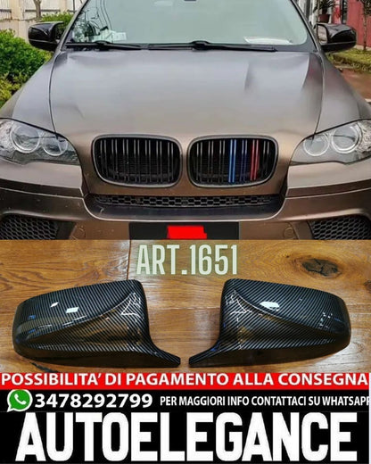 CALOTTE ADATTE PER BMW X5 E70 X6 E71 2008-2013 LOOK CARBONIO DESIGN SPORTIVO