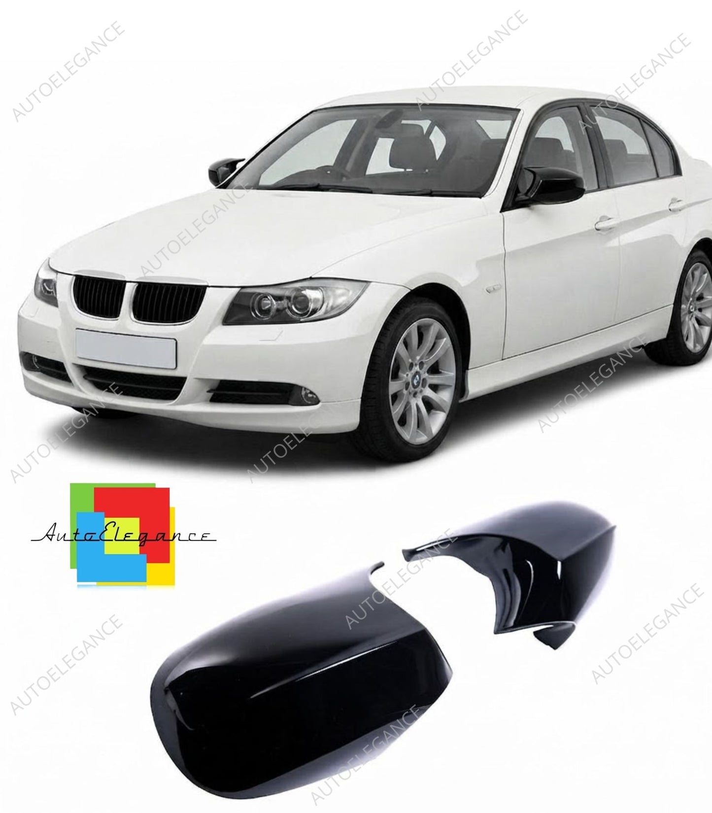 👉Calotte Specchietti Nero Lucido adatto per BMW Serie 1 e 3  E8x E9x 07-10👈