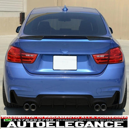 diffusore paraurti posteriore adatto per bmw serie 4 f32 f33 f36 (2013-2019) coupe cabrio m design doppia doppia uscita