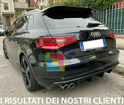 REAR SPOILER RS3 ROOF AUDI A3 8V SPORTBACK 2012-2018 GLOSSY BLACK 0072 