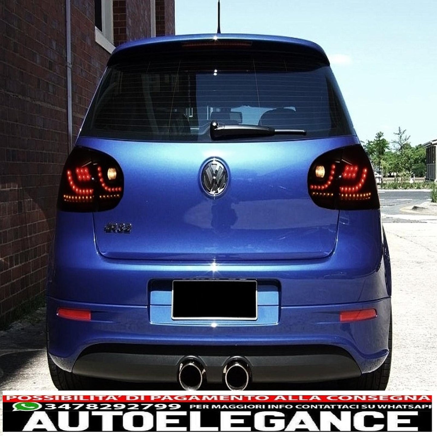led rear lights suitable for vw golf v 5 left hand drive (2004-2009) smoked black look extreme urban style