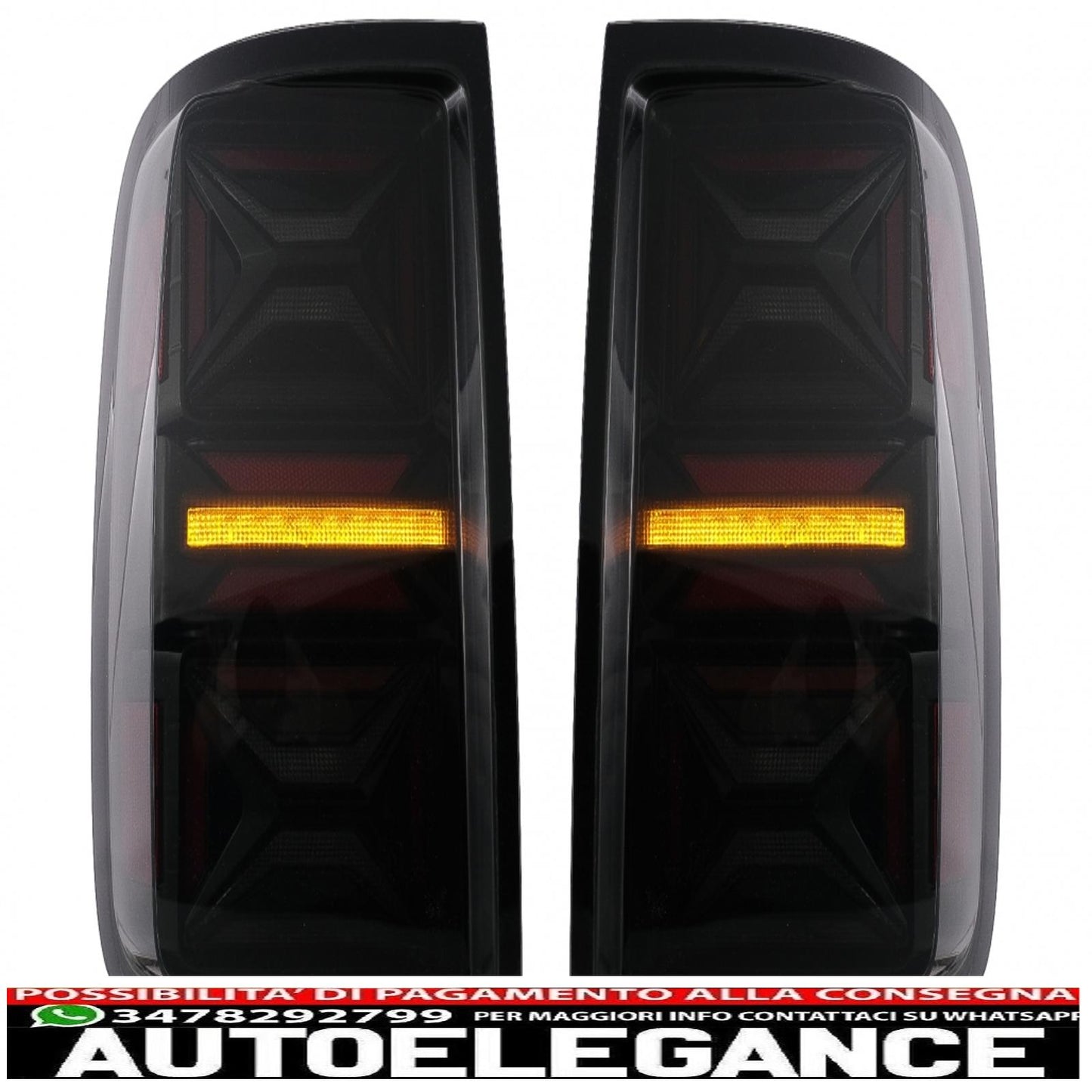 full led rear lights suitable for vw amarok (2010-2020) dynamic sequential turn smoke