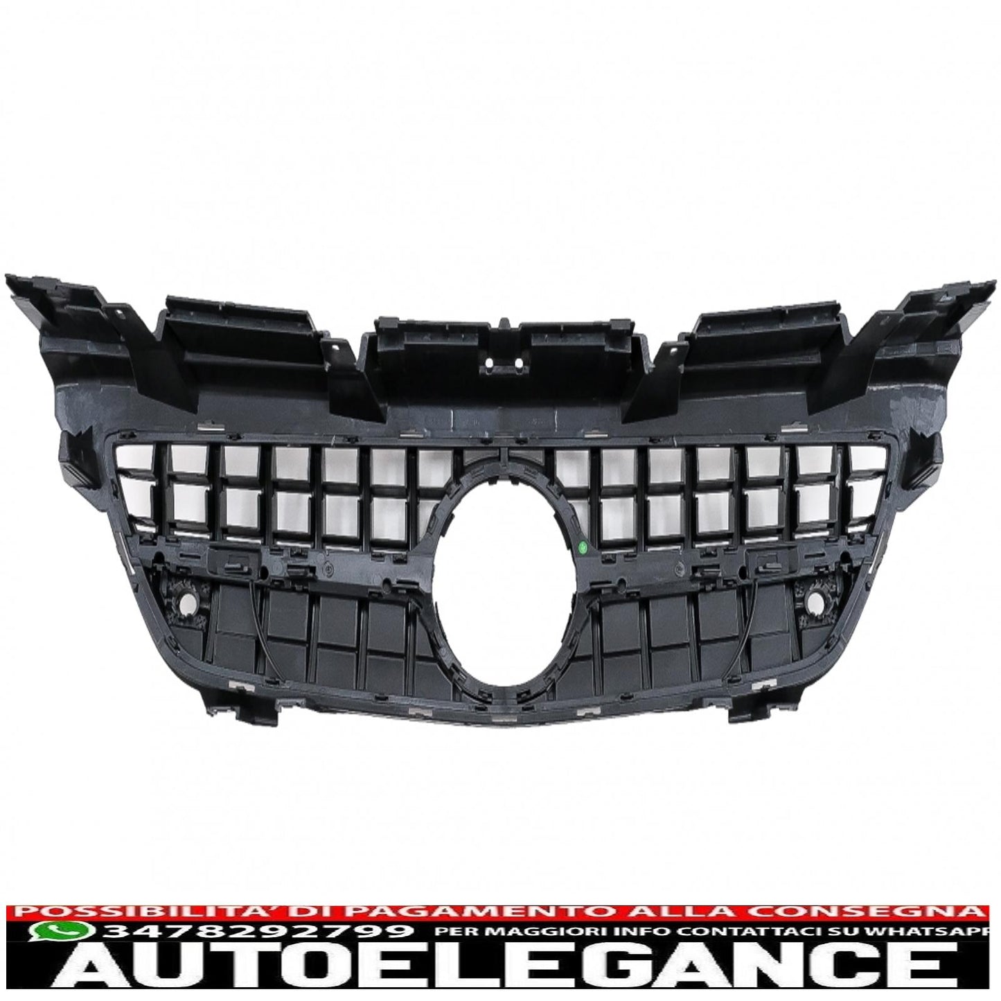 griglia anteriore con rete inferiore adatta per mercedes classe slk r172 (2011-2015) gt-r design panamericana nero