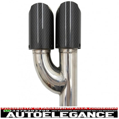 Terminali di scarico in fibra di carbonio effetto lucido, ingresso 6,3 cm