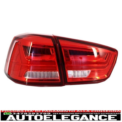 led drl headlights suitable for mitsubishi lancer evo x (2007-2017) double sequential projector with red/clear led rear lights
